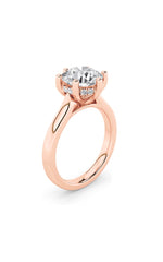 Load image into Gallery viewer, 2CTW Round Shaped Lab Grown Diamond (F/VS) Hidden Halo Cathedral Shank Engagement Ring in 14K Gold
