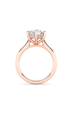 Load image into Gallery viewer, 2CTW Round Shaped Lab Grown Diamond (F/VS) Hidden Halo Cathedral Shank Engagement Ring in 14K Gold
