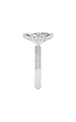 Load image into Gallery viewer, 2CTW Marquise Shaped Lab Grown Diamond (F/VS) Micro Pave Knife Edge Accent Ring in 14K Gold
