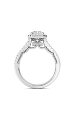 Load image into Gallery viewer, 2CTW Emerald Shaped Lab Grown Diamond (F/VS) Split shank Accented Ring in 14K Gold
