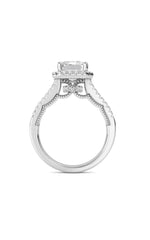 Load image into Gallery viewer, 3CTW Emerald Shaped Lab Grown Diamond (F/VS) Split shank Accented Ring in 14K Gold
