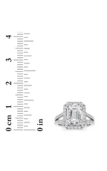 Load image into Gallery viewer, 3CTW Emerald Shaped Lab Grown Diamond (F/VS) Split shank Accented Ring in 14K Gold
