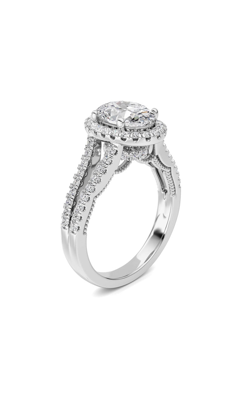 Vs) split shank accented ring in 14k gold