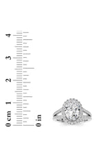 Load image into Gallery viewer, 2CTW Oval Shaped Lab Grown Diamond (F/VS) Split shank Accented Ring in 14K Gold
