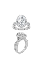 Load image into Gallery viewer, 3CTW Oval Shaped Lab Grown Diamond (F/VS) Split shank Accented Ring in 14K Gold
