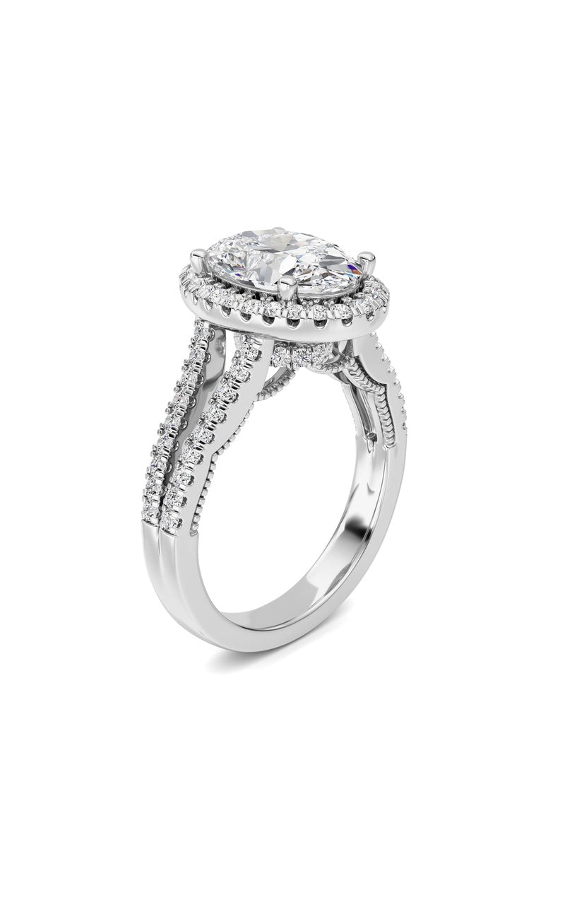 Vs) split shank accented ring in 14k gold