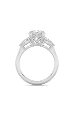 Load image into Gallery viewer, 3CTW Round Shaped Lab Grown Diamond (F/VS) Three Stone Hidden Halo Ring in 14K Gold
