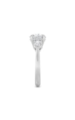 Load image into Gallery viewer, 3CTW Round Shaped Lab Grown Diamond (F/VS) Three Stone Hidden Halo Ring in 14K Gold
