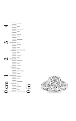 Load image into Gallery viewer, 3CTW Round Shaped Lab Grown Diamond (F/VS) Three Stone Hidden Halo Ring in 14K Gold
