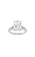 Load image into Gallery viewer, 2.25CTW Elongated Cushion Shaped Lab Grown Diamond (F/VS) Split Shank Accented Enagagement Ring in 14K Gold
