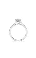 Load image into Gallery viewer, 2.25CTW Elongated Cushion Shaped Lab Grown Diamond (F/VS) Split Shank Accented Enagagement Ring in 14K Gold
