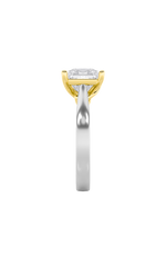 Load image into Gallery viewer, 3CTW Princess Shaped Lab Grown Diamond (F/VS) Two Tone Twisted Basket Cathedral Shank Solitaire Ring in 14K Gold
