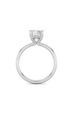 Load image into Gallery viewer, 2CTW Emerald Shaped Lab Grown Diamond (F/VS) Hidden Halo Petite Shank Ring in 14K Gold
