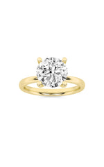 Load image into Gallery viewer, 2CTW Round Shaped Lab Grown Diamond (F/VS) Hidden Halo Petite Shank Ring in 14K Gold
