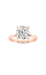 Load image into Gallery viewer, 2CTW Round Shaped Lab Grown Diamond (F/VS) Hidden Halo Petite Shank Ring in 14K Gold
