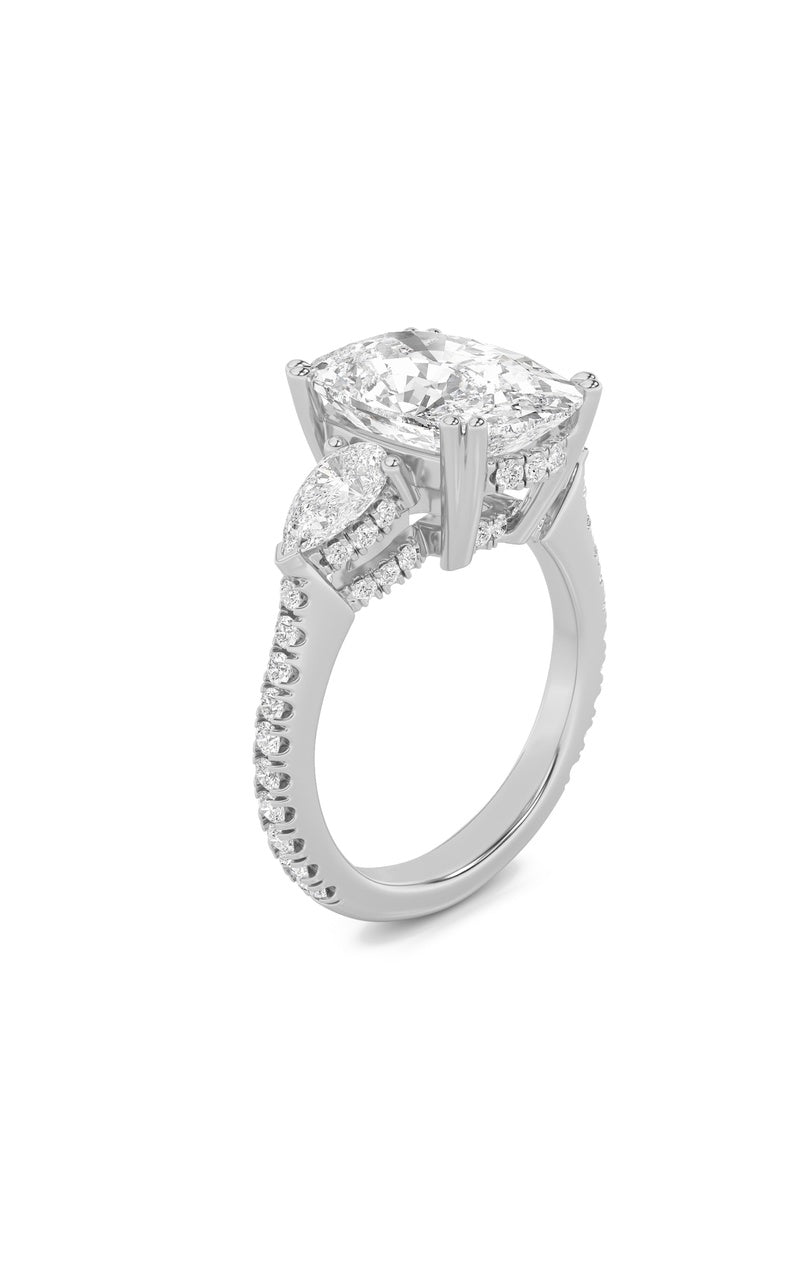 Vs) bold accented engagement ring in 14k gold