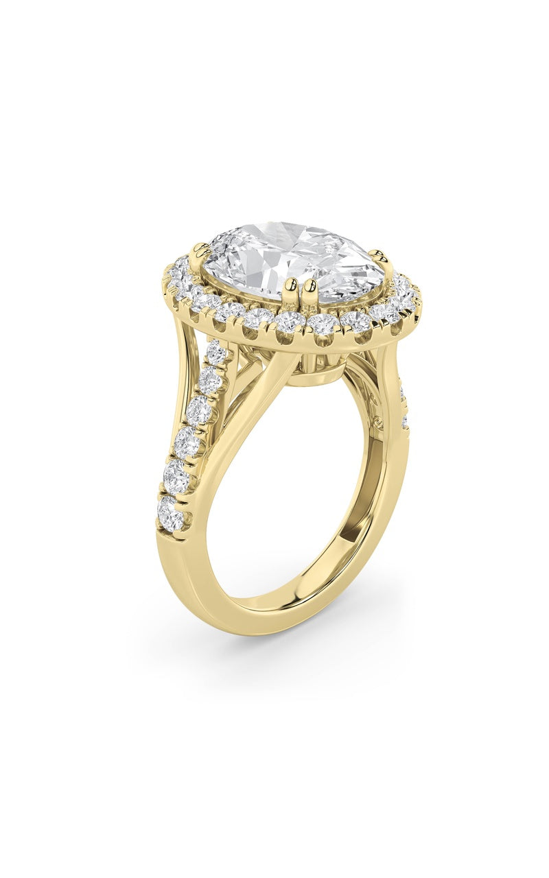 Vs) bold accented engagement ring in 14k gold
