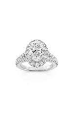 Load image into Gallery viewer, 2.5CTW Oval Shaped Lab Grown Diamond (F/VS) Engagement Ring in 14K Gold
