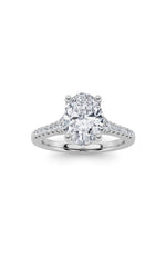 Load image into Gallery viewer, 1.5CTW Oval Shaped Lab Grown Diamond (G/VS) Accented Engagement Ring in 14K White Gold
