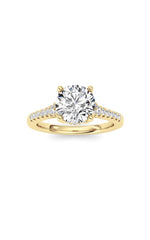 Load image into Gallery viewer, 1.5CTW Round Shaped Lab Grown Diamond (F/VS) Accented Two Tone Engagement Ring in 14K Gold
