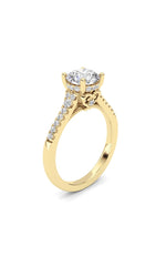 Load image into Gallery viewer, 1.5CTW Round Shaped Lab Grown Diamond (F/VS) Accented Two Tone Engagement Ring in 14K Gold
