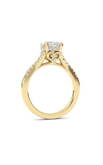 Load image into Gallery viewer, 1.5CTW Round Shaped Lab Grown Diamond (F/VS) Accented Two Tone Engagement Ring in 14K Gold
