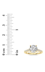 Load image into Gallery viewer, 1.5CTW Round Shaped Lab Grown Diamond (F/VS) Accented Two Tone Engagement Ring in 14K Gold
