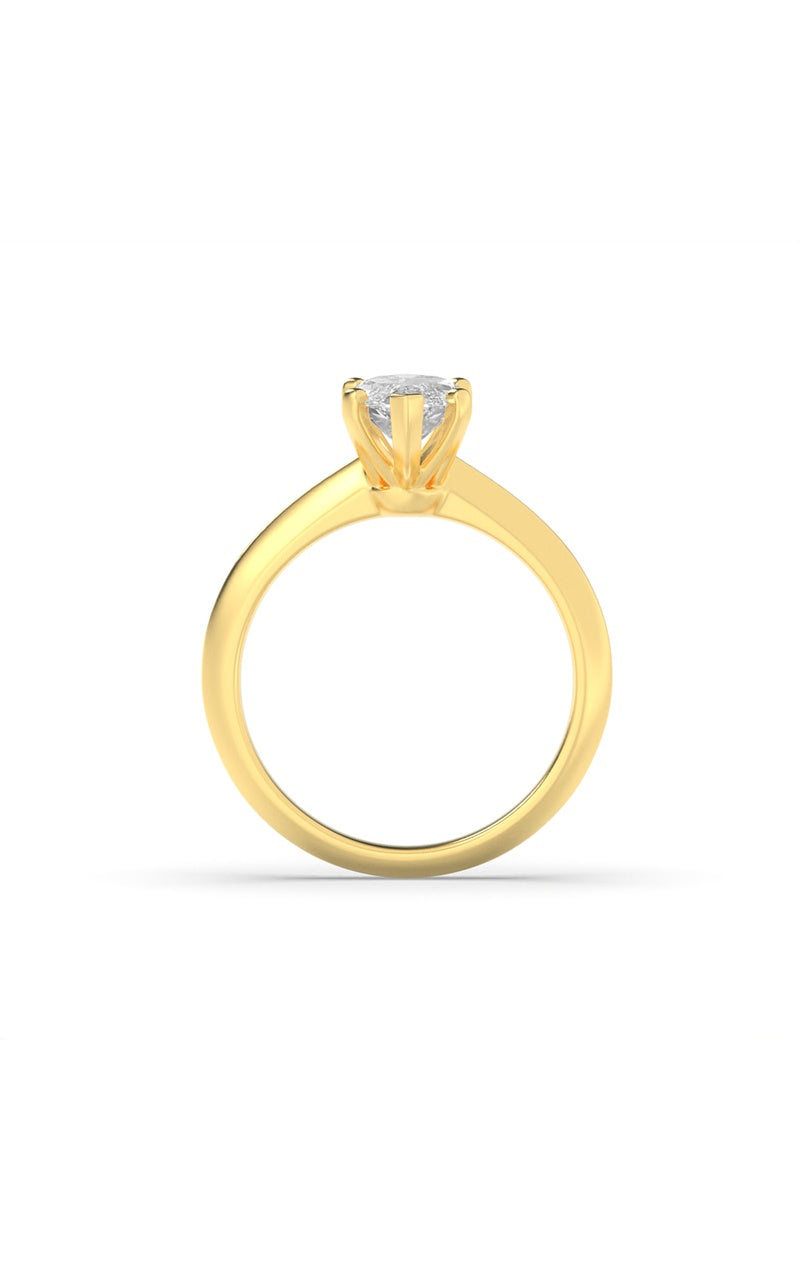 2.5CTW Marquise Shaped Lab Grown Diamond (F/VS) Knife Edge Shank Solitaire Engagement Ring in 14K Gold