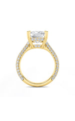Load image into Gallery viewer, 8CTW Emerald Shaped Lab Grown Diamond (F/VS) Bold Accented Engagement Ring in 14K Gold

