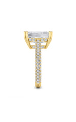 Load image into Gallery viewer, 8CTW Emerald Shaped Lab Grown Diamond (F/VS) Bold Accented Engagement Ring in 14K Gold
