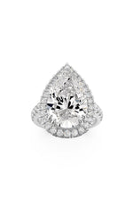 Load image into Gallery viewer, 6.25CTW Pear Shaped Lab Grown Diamond (F/VS) Bold Accented Engagement Ring in 14K Gold
