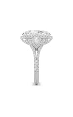 Load image into Gallery viewer, 7.25CTW Oval Shaped Lab Grown Diamond (F/VS) Bold Accented Engagement Ring in 14K Gold

