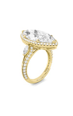 Load image into Gallery viewer, 9CTW Marquise Shaped Lab Grown Diamond (F/VS) Bold Statement Accented  Ring in 14K Gold
