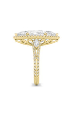 Load image into Gallery viewer, 9CTW Marquise Shaped Lab Grown Diamond (F/VS) Bold Statement Accented  Ring in 14K Gold
