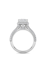 Load image into Gallery viewer, 3CTW Radiant Shaped Lab Grown Diamond (F/VS) Halo Accented Engagement Ring in 14K Gold
