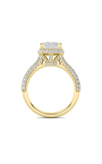 Load image into Gallery viewer, 3CTW Radiant Shaped Lab Grown Diamond (F/VS) Halo Accented Engagement Ring in 14K Gold
