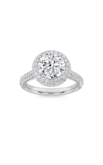 Load image into Gallery viewer, 3CTW Round Shaped Lab Grown Diamond (F/VS) Halo Accented Engagement Ring in 14K Gold
