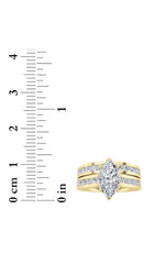 Load image into Gallery viewer, 2CTW Marquise Shaped Lab Grown Diamond (F/VS) Channel Set Bridal Engagement Ring in 14K Gold
