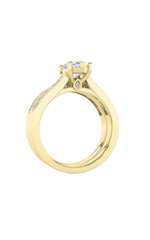 Load image into Gallery viewer, 2CTW Marquise Shaped Lab Grown Diamond (F/VS) Channel Set Bridal Engagement Ring in 14K Gold
