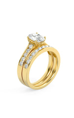 Load image into Gallery viewer, 2CTW Oval Shaped Lab Grown Diamond (G/VS) Channel Set Bridal Engagement Ring in 10K Gold
