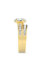 Load image into Gallery viewer, 2CTW Oval Shaped Lab Grown Diamond (G/VS) Channel Set Bridal Engagement Ring in 10K Gold
