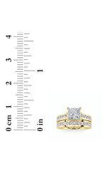Load image into Gallery viewer, 2CTW Princess Shaped Lab Grown Diamond (F/VS) Channel Set Bridal Engagement Ring in 14K Gold
