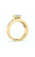 Load image into Gallery viewer, 2CTW Princess Shaped Lab Grown Diamond (F/VS) Channel Set Bridal Engagement Ring in 14K Gold
