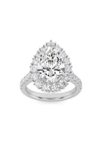 Load image into Gallery viewer, 4CTW Pear Shaped Lab Grown Diamond (F/VS) Bold Classic Engagement Ring in 14K Gold
