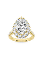 Load image into Gallery viewer, 4CTW Pear Shaped Lab Grown Diamond (F/VS) Bold Classic Engagement Ring in 14K Gold
