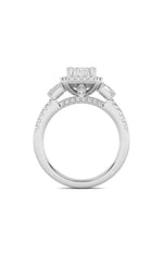 Load image into Gallery viewer, 3CTW Emerald Shaped Lab Grown Diamond (G/VS) Three Stone Accented Engagement Ring in 14K Gold
