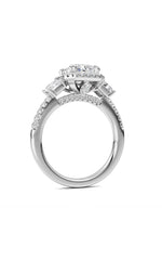Load image into Gallery viewer, 3CTW Radiant Shaped Lab Grown Diamond (F/VS) Accented Three Stone Ring in 14K Gold
