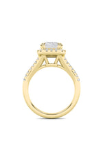 Load image into Gallery viewer, 3CTW Emerald Shaped Lab Grown Diamond (F/VS) Halo Accented Engagement Ring in 14K Gold
