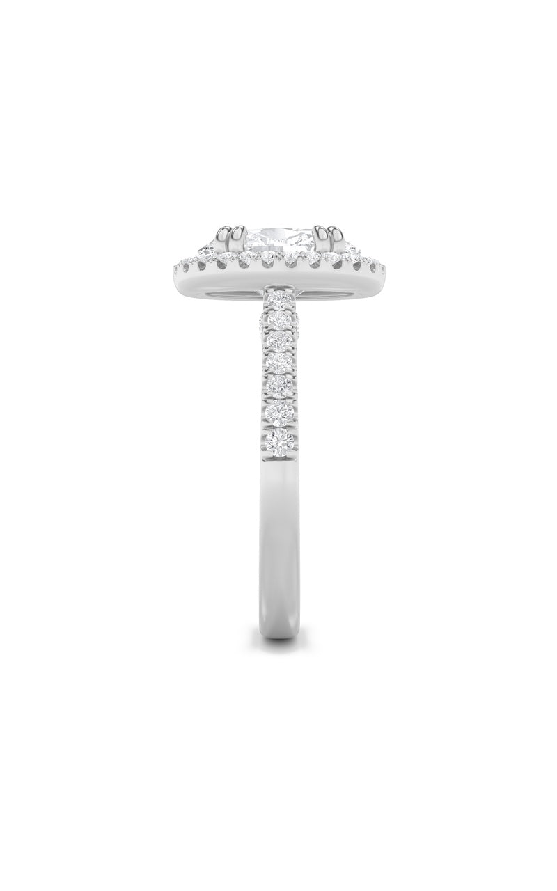 2.5CTW Oval Shaped Lab Grown Diamond (F/VS) Classic Halo Accented Engagement Ring in 14K Gold