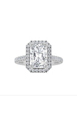 Load image into Gallery viewer, 3CTW Radiant Shaped Lab Grown Diamond (F/VS) Classic Halo Accented Engagement Ring in 14K Gold
